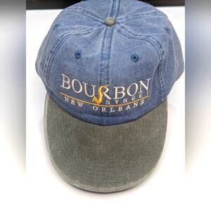 NWOT Embroidered Bourbon Street New Orleans Sax Hat Distressed Denim Blue